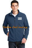 Custom Embroidered Men's Fleece Jacket - Midweight Fleece for everyday wear - Personalized Jacket - 4in by 4in Embroidery Included