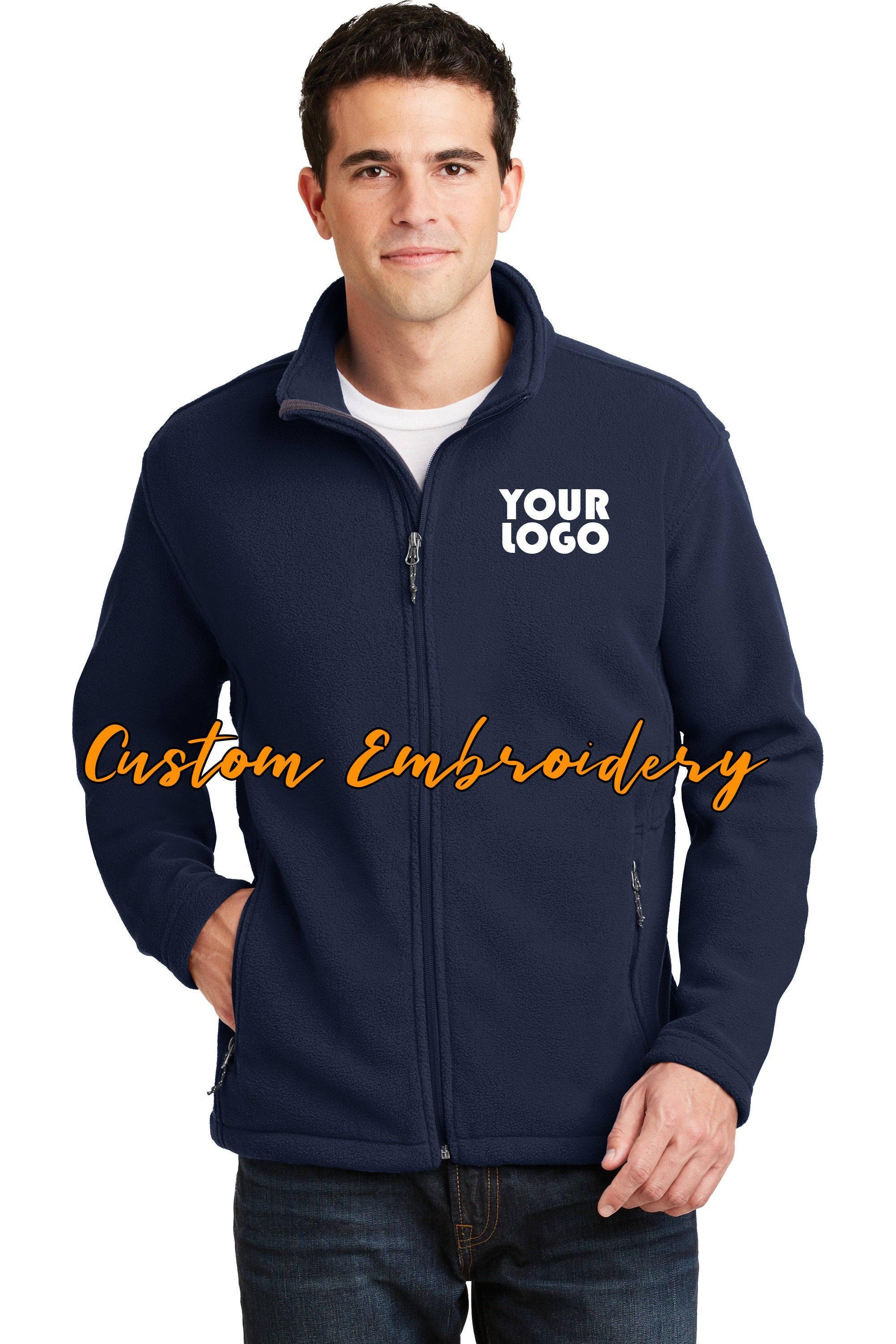 Custom Embroidered Men's Fleece Jacket - Midweight Fleece for everyday wear - Personalized Jacket - 4in by 4in Embroidery Included