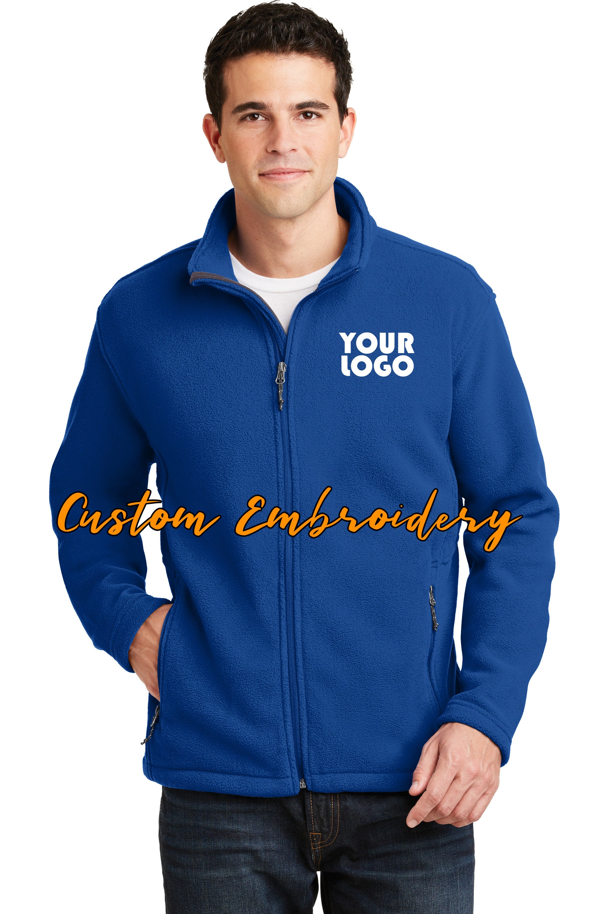 Custom Embroidered Men's Fleece Jacket - Midweight Fleece for everyday wear - Personalized Jacket - 4in by 4in Embroidery Included