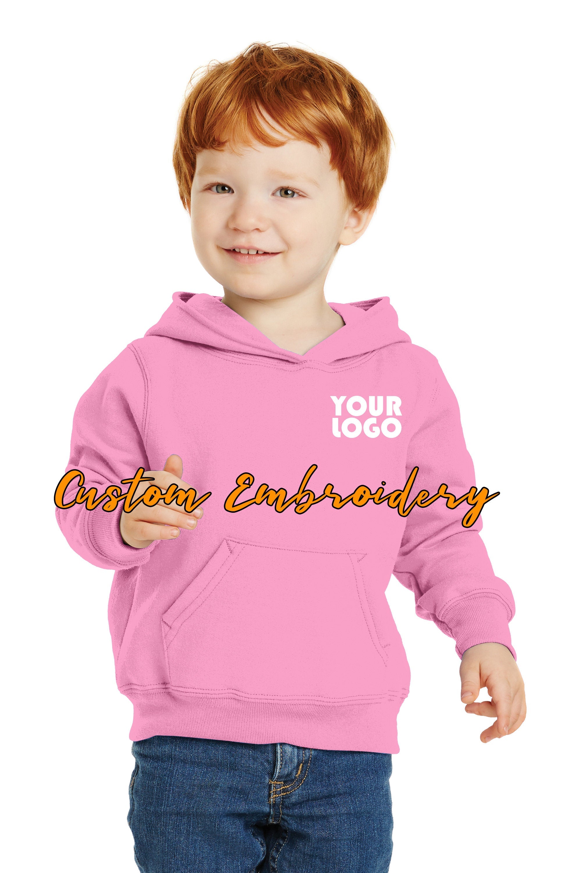 Custom Embroidery on Toddler Core Fleece Pullover Hooded Sweatshirt