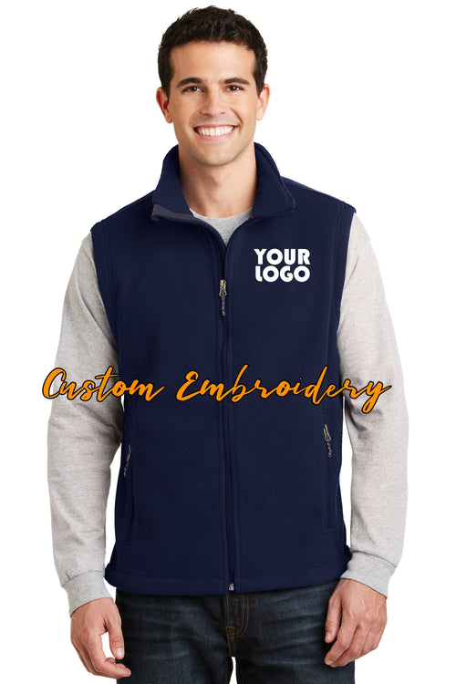 Custom Embroidery on Fleece Vest - Includes one 4in x 4in