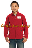 Custom Embroidered Youth Fleece Jacket - Midweight Fleece for everyday wear - Personalized Jacket - 4in by 4in Embroidery Included