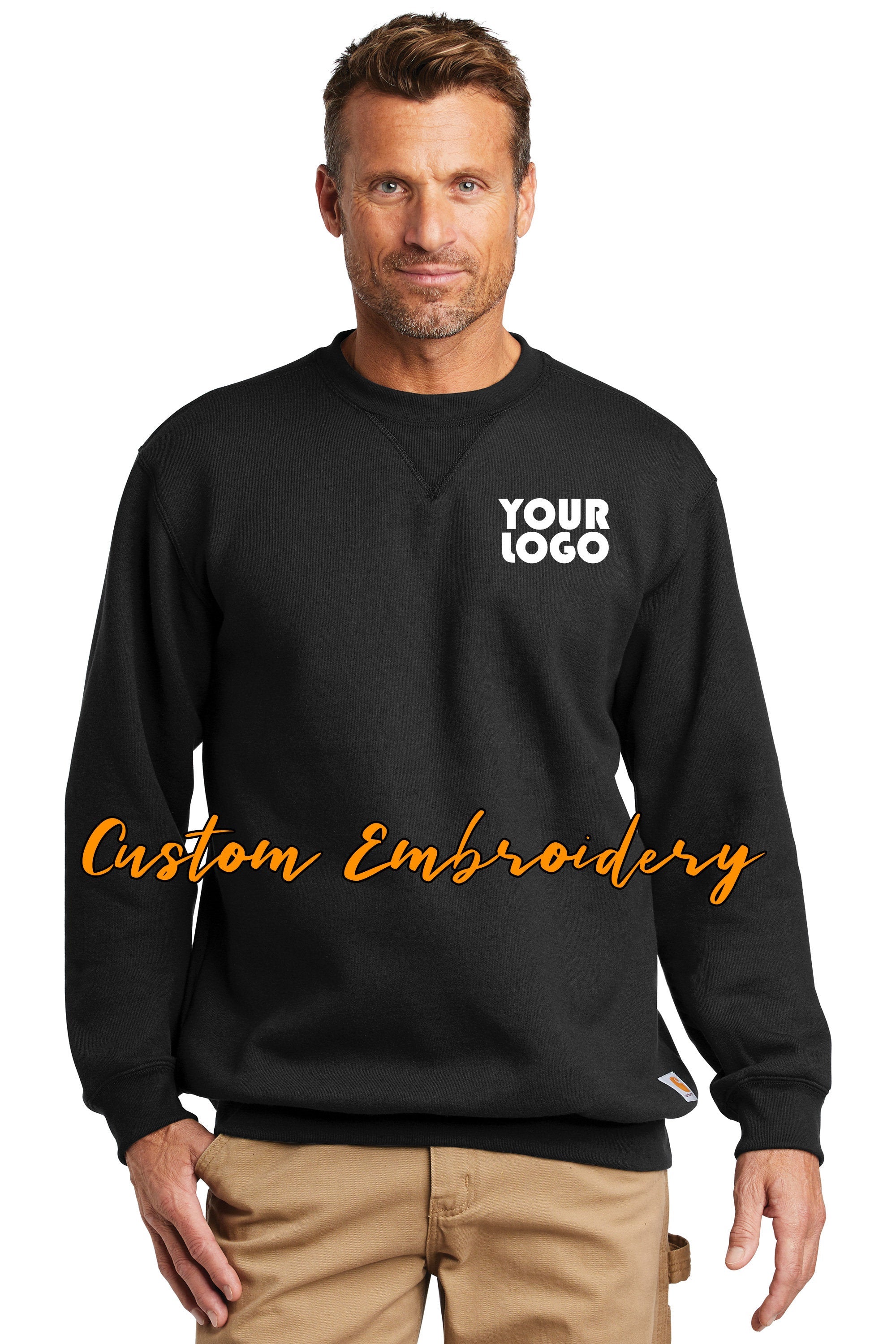 Custom Embroidered Carhartt Midweight Crewneck Sweatshirt - Includes 4in x 4in Embroidery - No Setup Cost - Just send us your logo