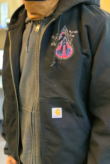 Carhartt outlet Jacket with sinister diesel embroidery