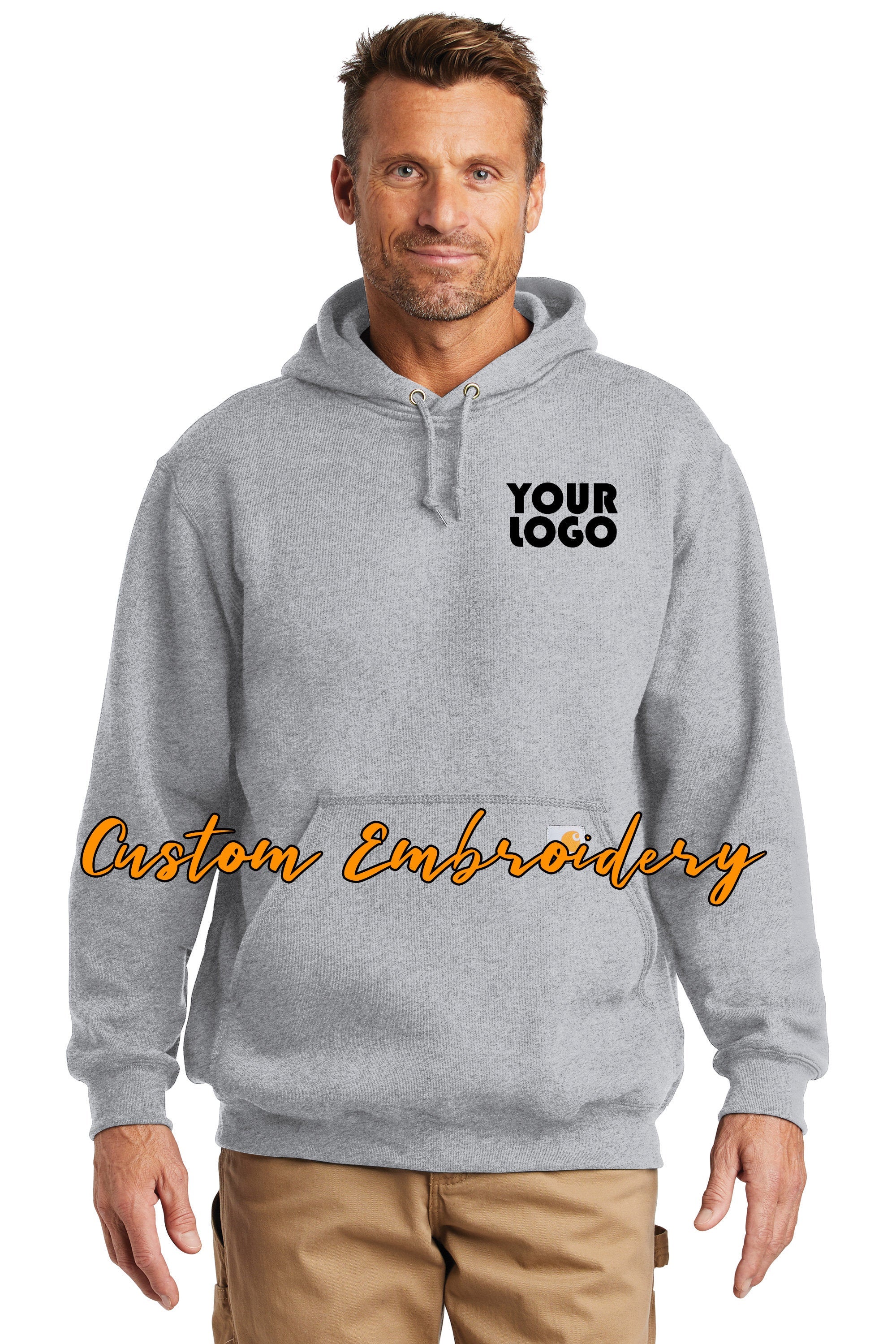 Custom Embroidered Carhartt Midweight Hooded Sweatshirt - Includes 4in x 4in Embroidery - Personalize with your artwork, logo, or text
