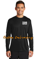 Custom Embroidered Performance Long Sleeve T-Shirt Tees - Free Logo Digitizing - Includes one 4in x 4in Embroidery - Personalize T-Shirt