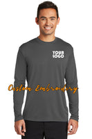 Custom Embroidered Performance Long Sleeve T-Shirt Tees - Free Logo Digitizing - Includes one 4in x 4in Embroidery - Personalize T-Shirt