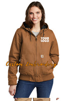 Custom Embroidered Carhartt Women’s Washed Duck Active Jacket - Includes 4in x 4in Embroidery - No Setup