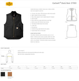 Custom Embroidered Carhartt Duck Vest - Includes 4in x 4in Embroidery - No Setup - Personalize your Carhartt Duck Vest with your Logo