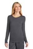 Custom Embroidery on Women’s Long Sleeve Layer Tee for Scrubs and Medical Uniform Layering - Includes one 4in x 4in Embroidery - Free Setup