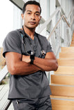 Custom Embroidered Unisex V-Neck Scrub Top Medical Uniform - Includes 4in x 4in Embroidery - Personalized Scrub - No Setup Fee